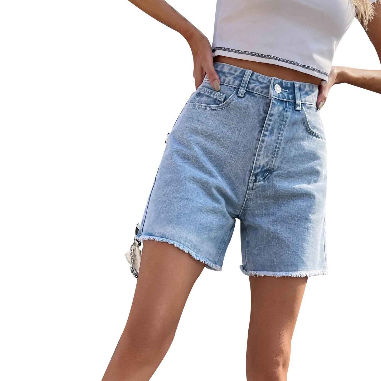 High Waist Loose Women's Denim Shorts – 12 Colors, XS to XL