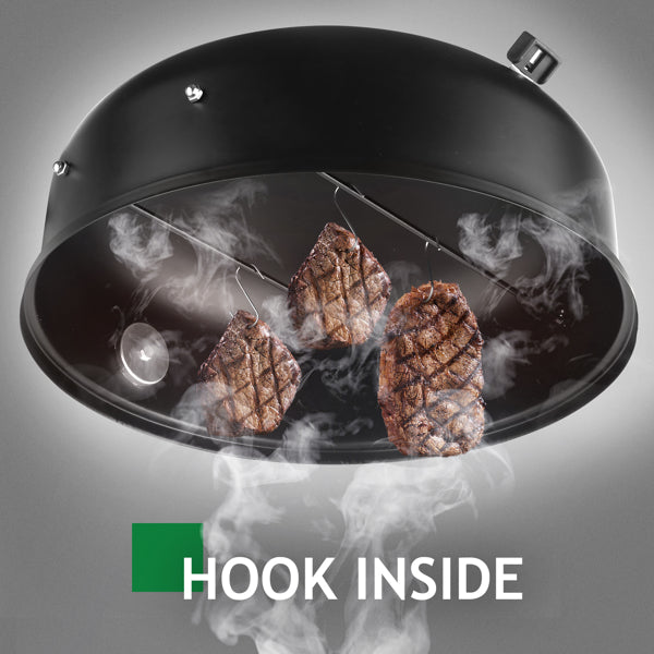 Barrel Charcoal Smoker Grill with Built-In Thermometer