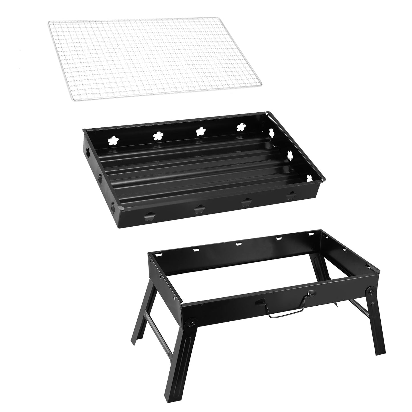 Foldable Portable Charcoal BBQ Grill – 17" Cooking Surface for Camping & Tailgating