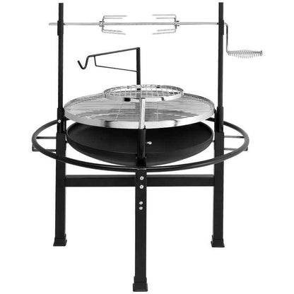 Round Charcoal Grill with Adjustable Grates – Outdoor BBQ Grill
