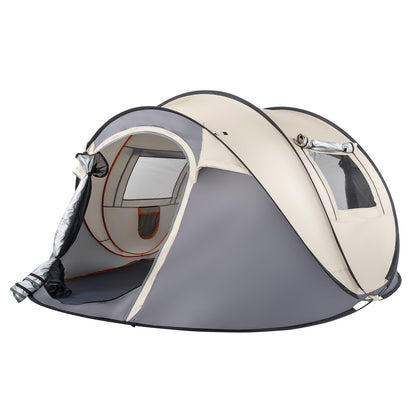 3–4 Person Pop-Up Camping Tent – Instant Setup with Two Vestibules, Mesh Windows & Carry Bag