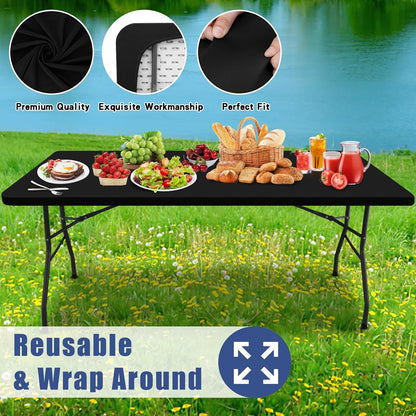 üçñStretch Fabric Table Top Cap Cover ‚Äì Elastic Edge, Waterproof & Reusable