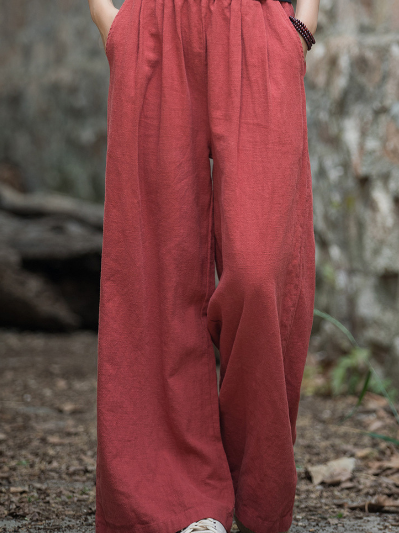 Women's Casual Summer Artistic Retro Wide-leg Loose Bottom