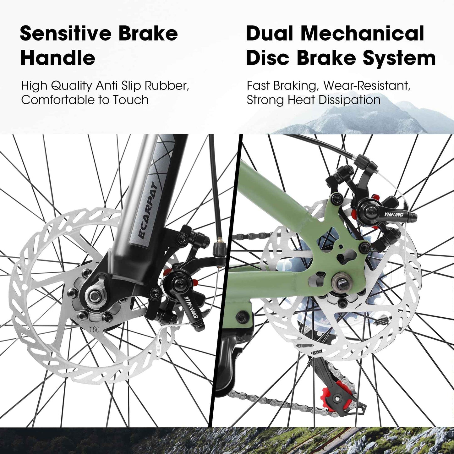 24" Teen Mountain Bike | 21-Speed, Disc Brakes, Front Suspension & Brown Edge Tires