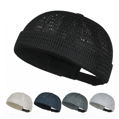 üî•Men‚Äôs Breathable Brimless Docker Hat ‚Äì Lightweight Mesh Skull Cap for Summer Outdoor Wear