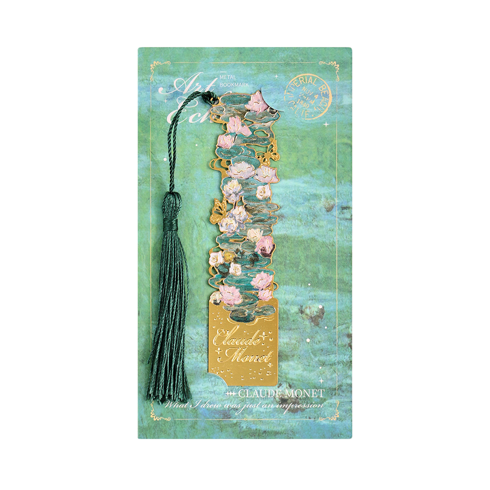 üìö‚ú® 8-Piece Gold Metal Bookmark Set with Tassel ‚Äì Van Gogh & Monet Inspired Gift for Book Lovers üé®