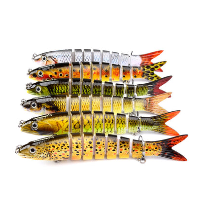 Multi-Jointed Hard Fishing Lure – 19g, Rattle Ball, Light-Reflecting, 12 Colors