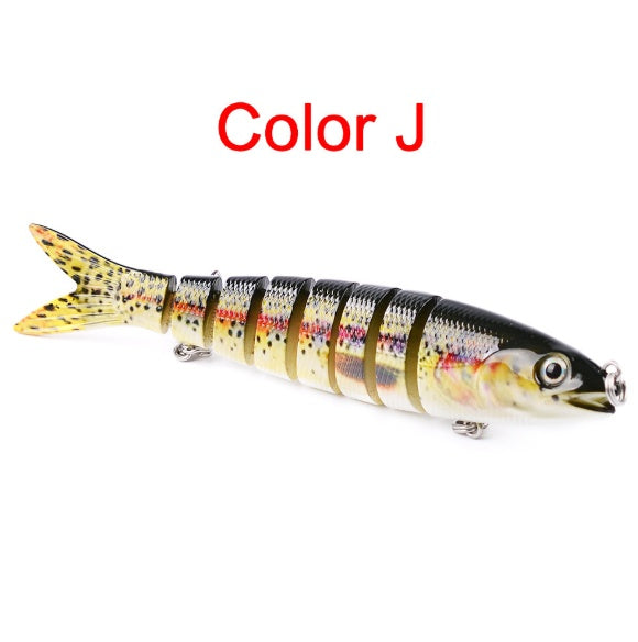 Multi-Jointed Hard Fishing Lure – 19g, Rattle Ball, Light-Reflecting, 12 Colors