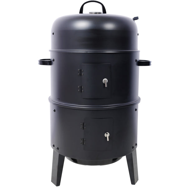 3-in-1 Vertical Charcoal Smoker | Portable Grill & Fire Pit for Camping & Backyard