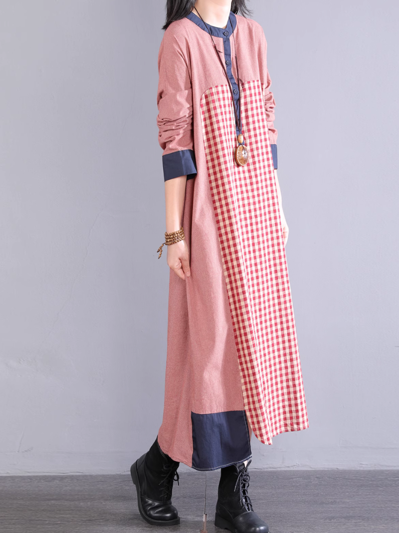 Casual Plaid Women's A-Line Midi Dress | Eva Trends
