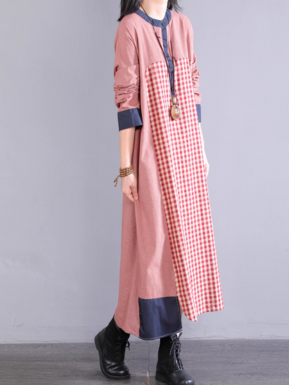 Casual Plaid Women's A-Line Midi Dress | Eva Trends