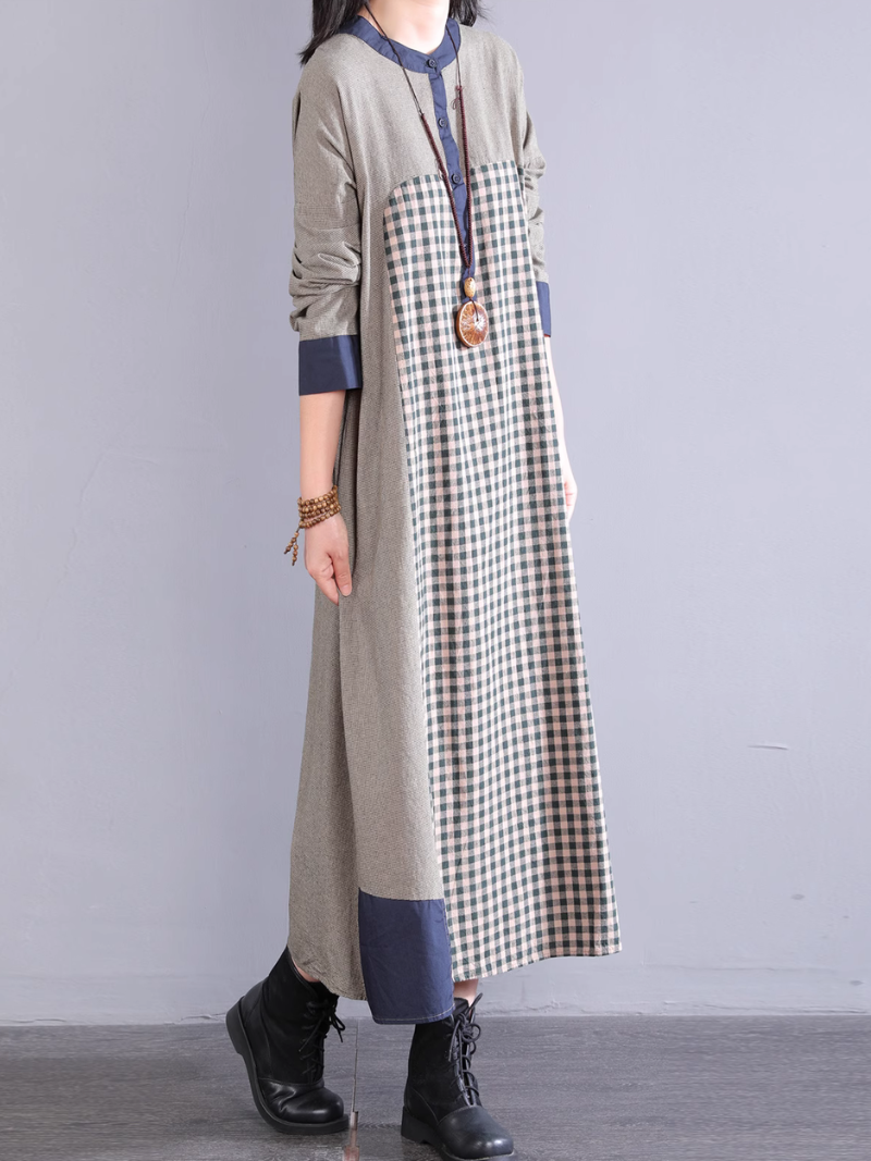Casual Plaid Women's A-Line Midi Dress | Eva Trends