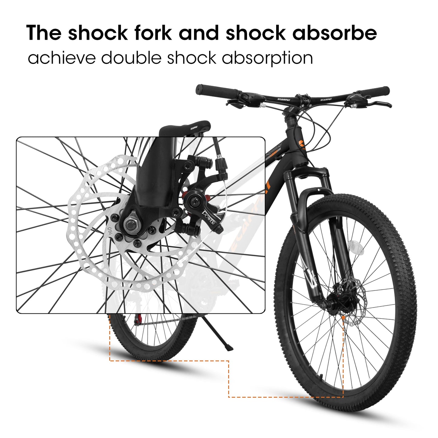 26" Adult Mountain Bike | 21-Speed, Dual Shock Absorption & Disc Brakes