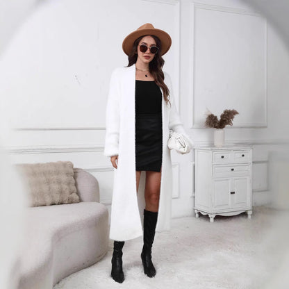 Women's Oversized Puff-Sleeve Open-Front Cardigan Coat – 7 Colors