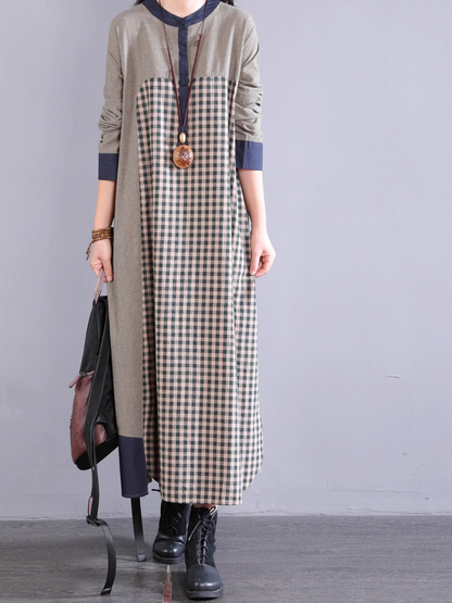Casual Plaid Women's A-Line Midi Dress | Eva Trends