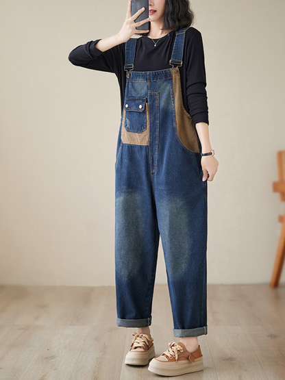Loose Denim Overalls - Comfortable PLus Fit | Eva Trends