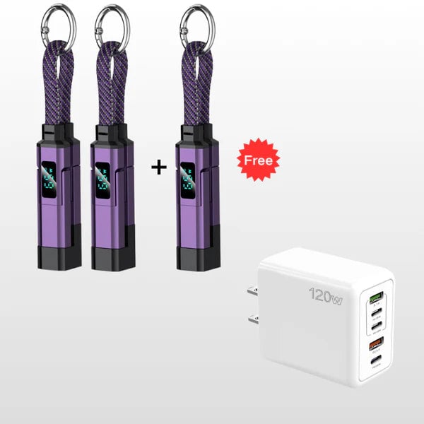 üî•Limited Time SALE 40% OFFüî•4-in-1 Digital Display Keychain Charging Cable