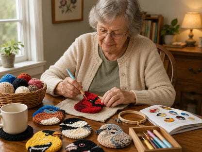 üßµBeginner-Friendlyüê¶DIY Bird Coasters Punch Needle Kit