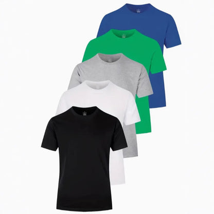 Men's Letter Print Crew Neck Short-Sleeve T-Shirt 5-Pack