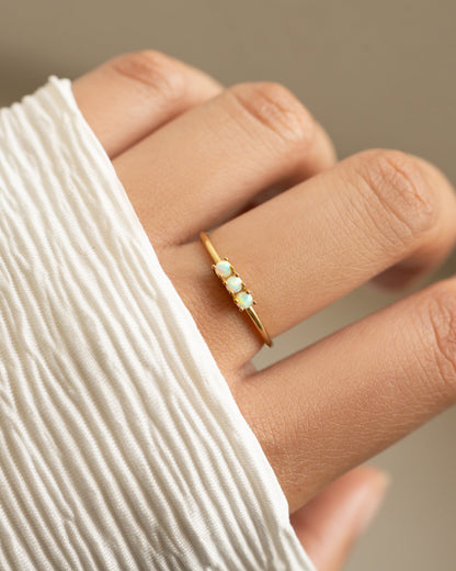 3 Stone Opal Ring