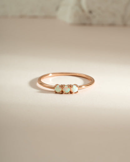 3 Stone Opal Ring