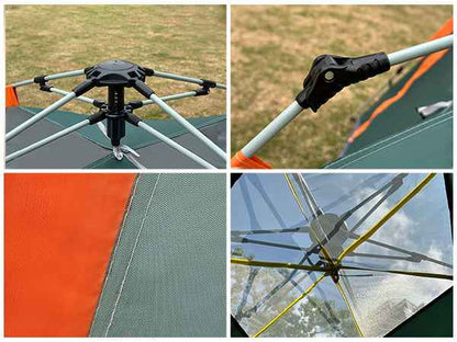 4–6 Person Pop-Up Family Camping Tent – 30-Second Setup, 9.2ft Starlight Mesh Roof & 1500mm Waterproof
