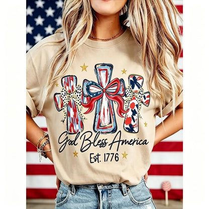 ‚≠ê God Bless America Women T-Shirt - Vintage 250th Anniversary USA Gift TeeüéÜ