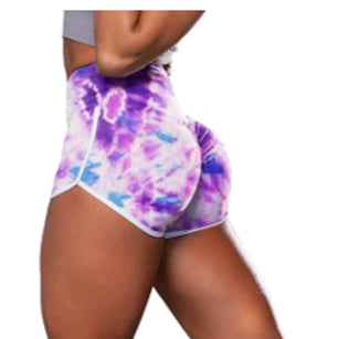 Women's Tie-Dye Hip-Lift Fitness Shorts – High-Waist Active Shorts