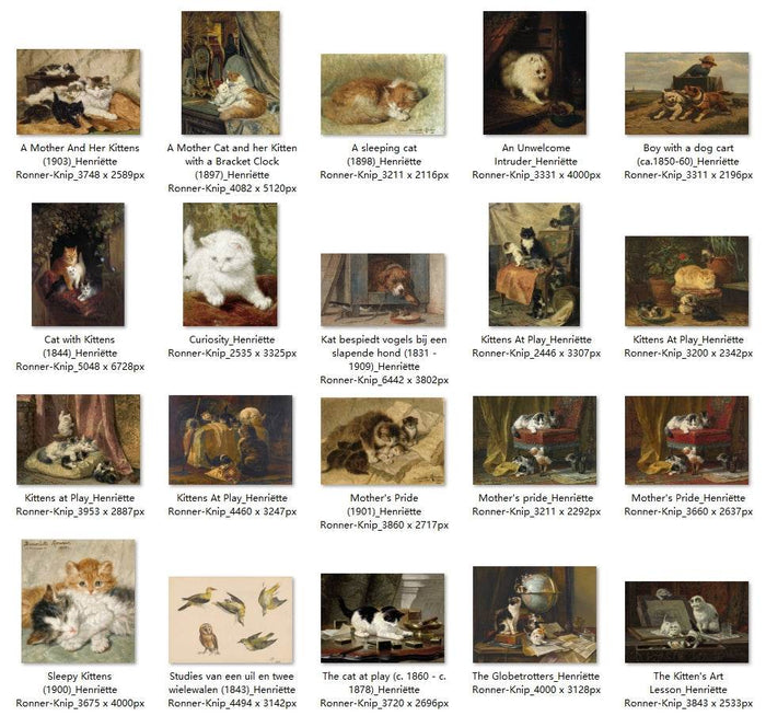 32 Painting Images by Henriëtte Ronner-Knip Dutch, 1821 – 1909 - Tibetan Buddhist thangka, front view
