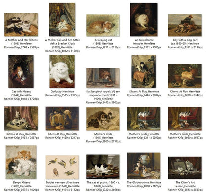 32 Painting Images by Henriëtte Ronner-Knip Dutch, 1821 – 1909 - Tibetan Buddhist thangka, front view