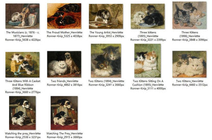 32 Painting Images by Henriëtte Ronner-Knip Dutch, 1821 – 1909 - Tibetan Buddhist thangka, detailed view