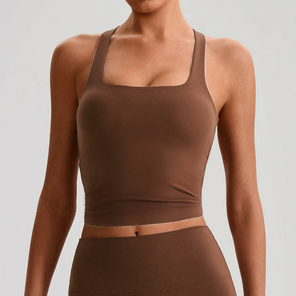 Women's Longline Sports Bra – High-Coverage Active Bra for Yoga & Gym