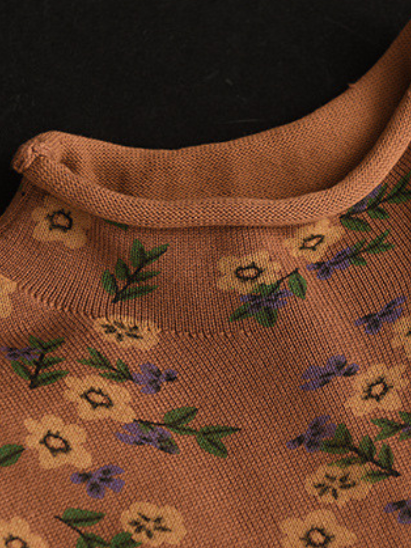 Stylish Women's Floral Knitted Loose Sweater | Eva Trends