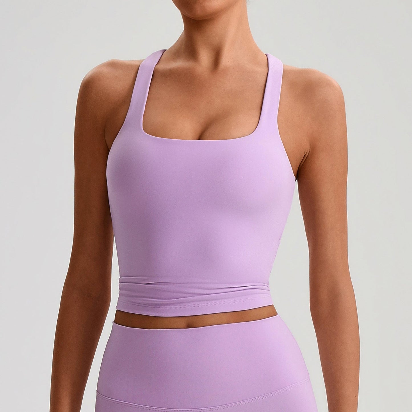 Women's Longline Sports Bra – High-Coverage Active Bra for Yoga & Gym