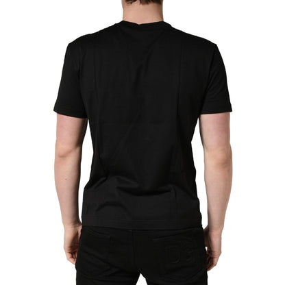 +39 MASQ Black Logo DG Print Cotton Crew Neck T-shirt