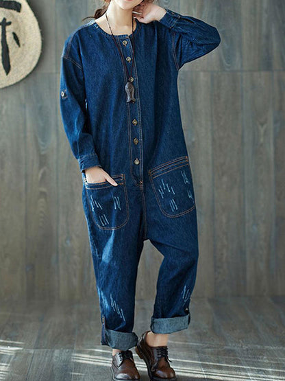 Stylish Retro Women's Denim Dungarees | Eva Trends