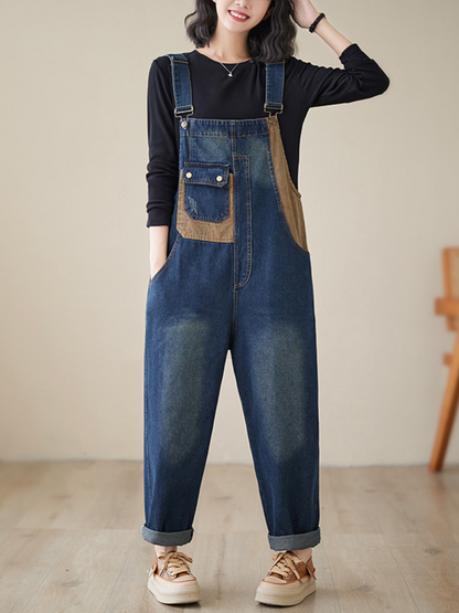 Loose Denim Overalls - Comfortable PLus Fit | Eva Trends