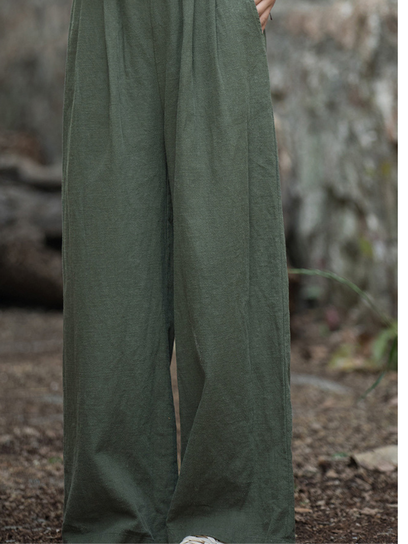 Women's Casual Summer Artistic Retro Wide-leg Loose Bottom