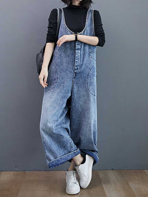 Denim Adjustable Strap Overalls - Comfy Everyday Fit | Eva Trends