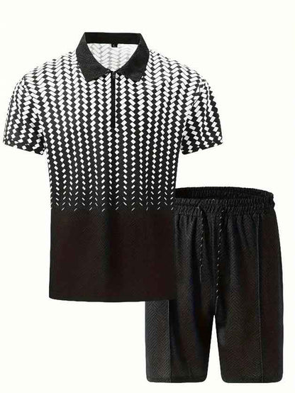 Men's Polo Shirt & Shorts Set – Short Sleeve, 7 Colors, S–3XL