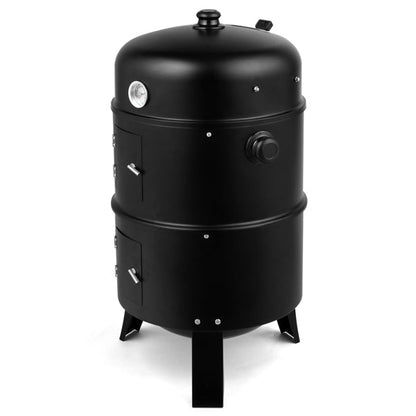 Barrel Charcoal Smoker Grill with Built-In Thermometer