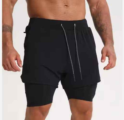 Men's 2-in-1 Quick Dry Gym Shorts – Built-In Liner, Drawstring, 5 Colors, M–3XL