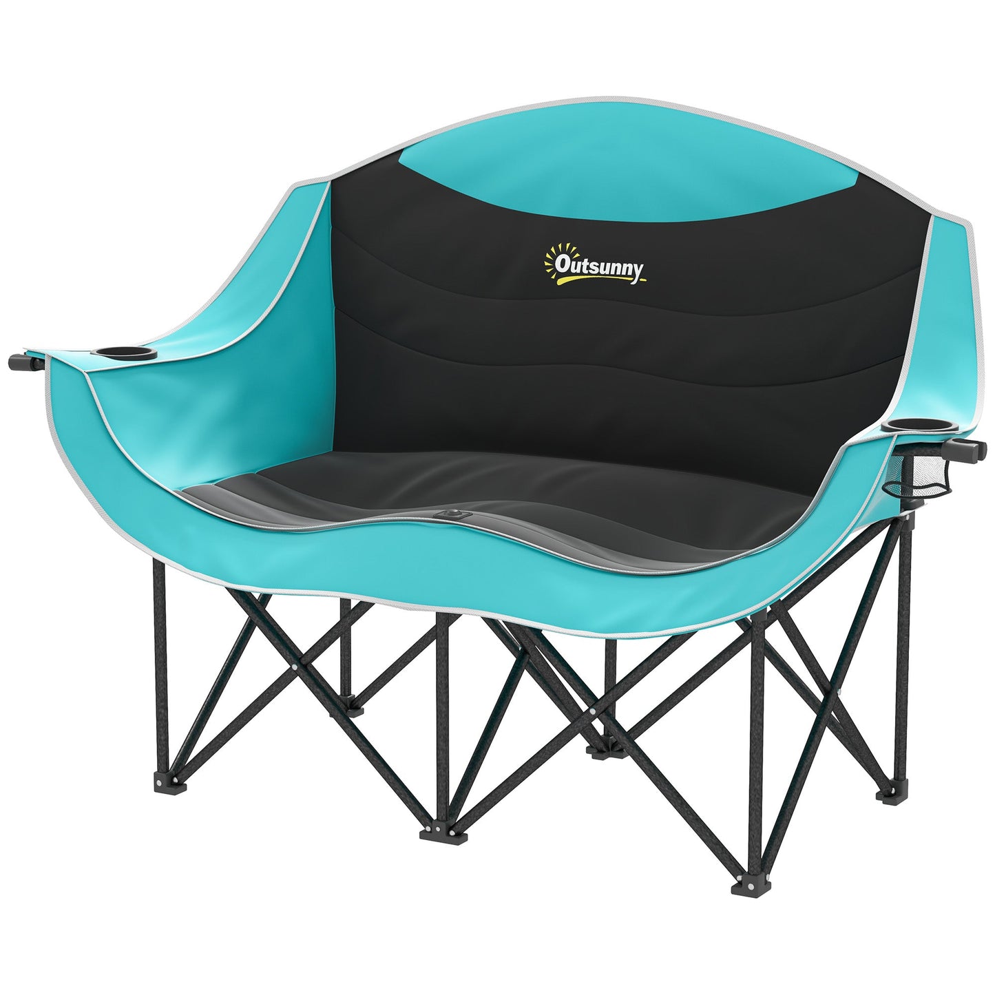 Double Camping Chair with Armrests & Cup Holders – 551 lb. Capacity, Foldable