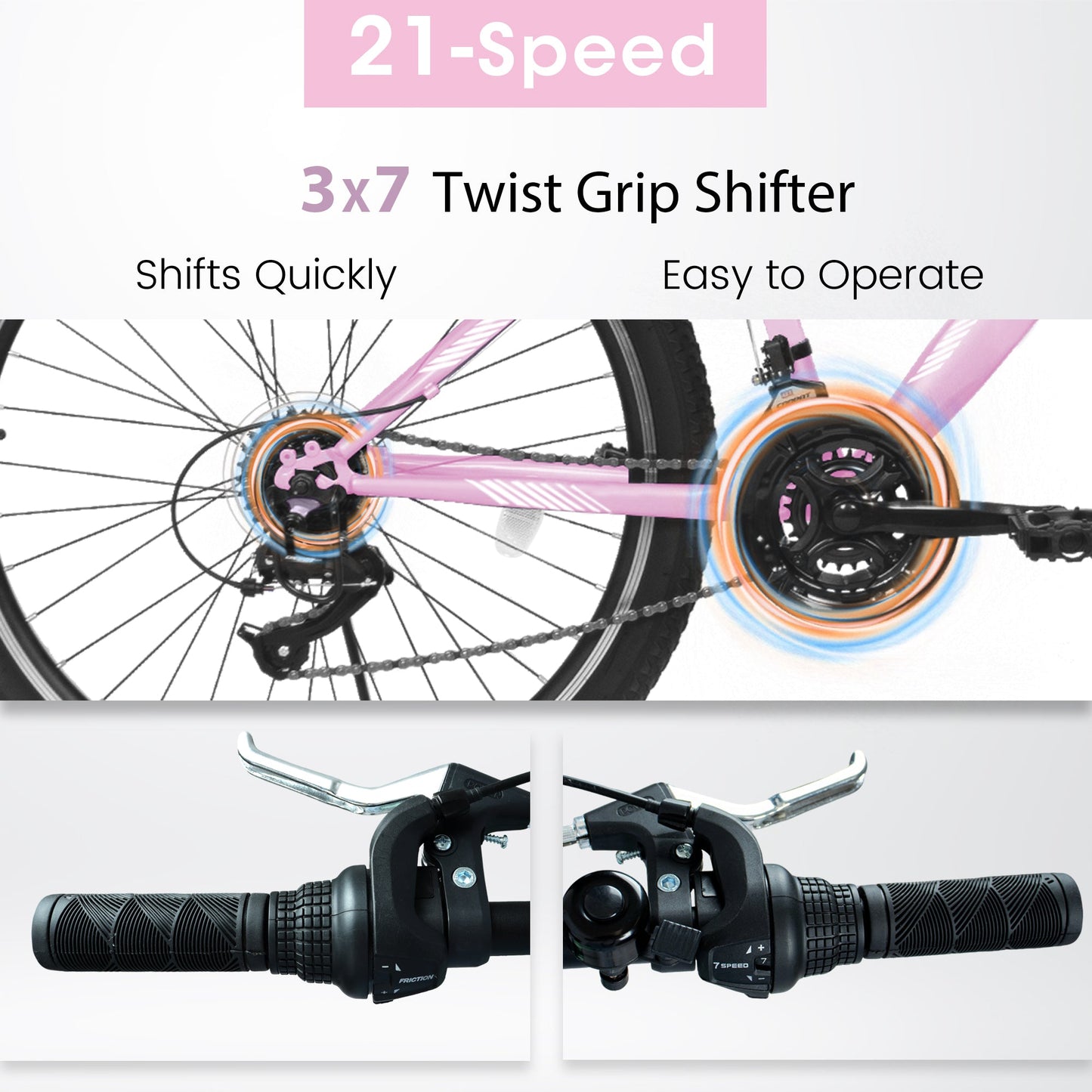 Mountain Bike for Men, Women & Teens | 21-Speed, Dual V-Brakes & Front Suspension