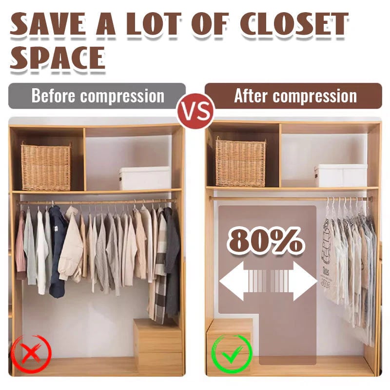 Hanging Vacuum Storage Bags ‚Äì Save 75% Closet Space, No Folding Needed
