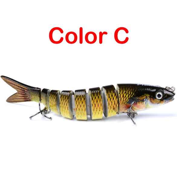 Multi-Jointed Hard Fishing Lure – 19g, Rattle Ball, Light-Reflecting, 12 Colors
