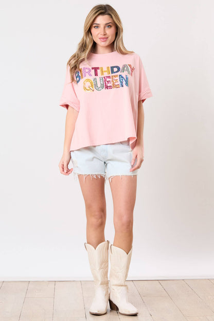 'Birthday Queen' Sequin Top