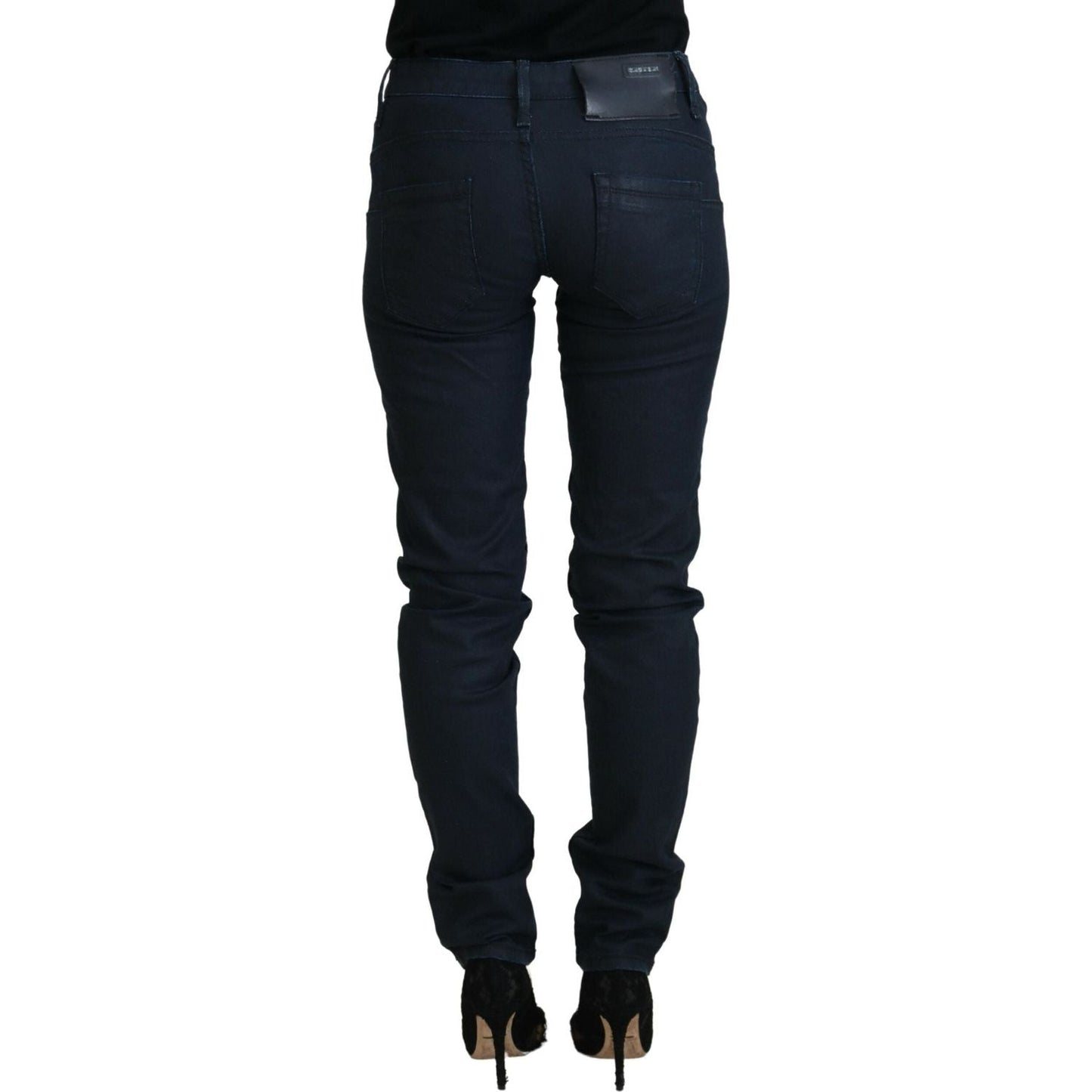 Acht Blue Cotton Skinny Low Waist Women Casual Denim Jeans