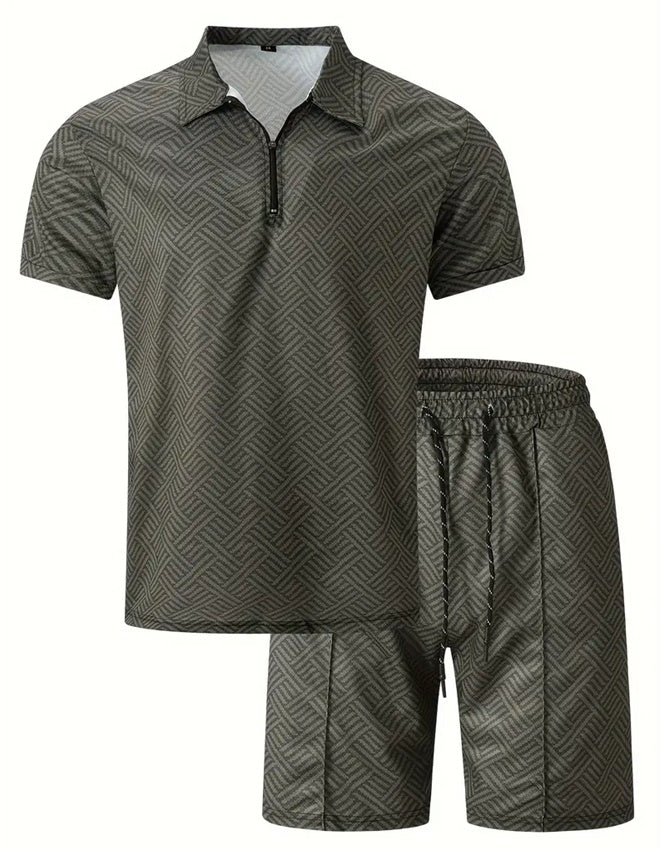Men's Polo Shirt & Shorts Set – Short Sleeve, 7 Colors, S–3XL