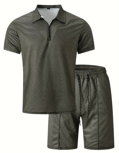 Men's Polo Shirt & Shorts Set – Short Sleeve, 7 Colors, S–3XL